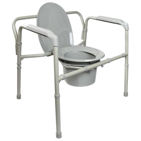 McKesson Heavy-Duty Folding Bariatric Commode with 12 QT Bucket