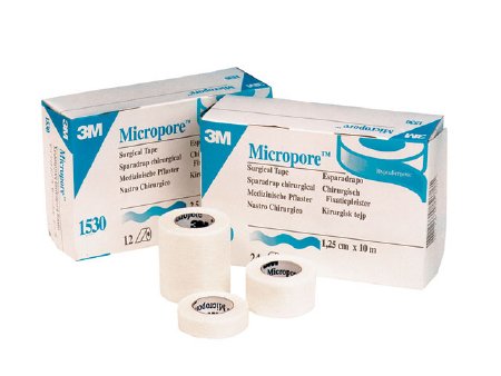 3M-1530-1 Tape Micropore Surgical LF Paper 1"x10yd White 12/Bx From 3M # 1530-1