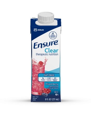 Ensure Clear Mixed Berry, 8 Ounce Recloseable Carton, Abbott 64900 - Case of 24