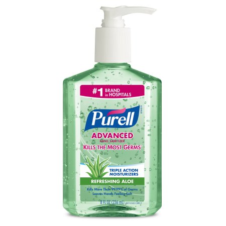 PURELL 967412CT Advanced Instant Hand Sanitizer Gel, Fresh Scent, 8 oz Bottle, CS/12