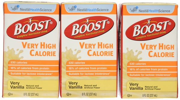 Nestle Boost® 4390018216 VHC -Very High Calorie, Very Vanilla 237 mL (8 fl oz), 27/case