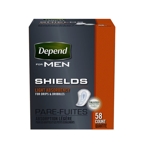 Depend Shields for Men, Light Absorbency 58 shields