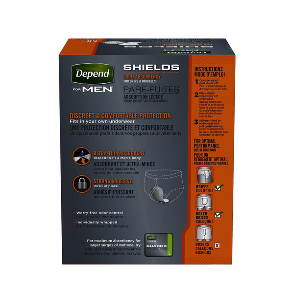 Depend Shields for Men, Light Absorbency 58 shields