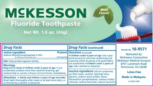 McKesson Toothpaste Evrfrsh 1.5 Oz - Case of 144 - Model 16-9571