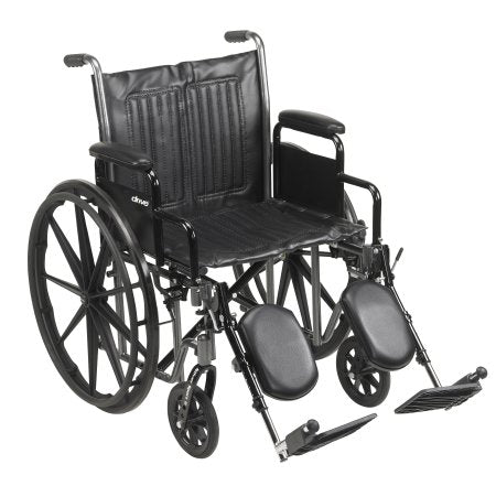 McKesson Standard Wheelchair with Swing Away Elevating Leg Rests - 42 lbs., 20" Seat Width, 350 lbs. Weight Capacity
