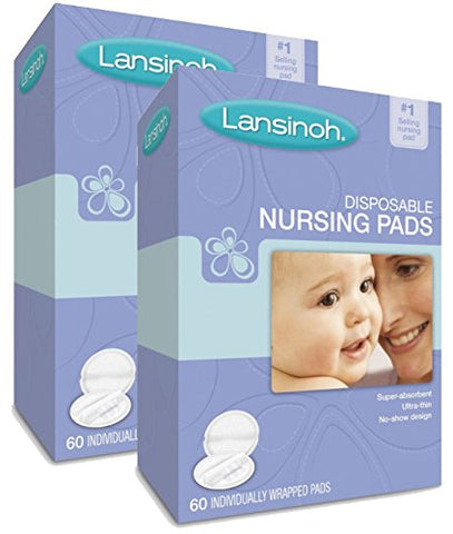 Lansinoh 20265 Disposable Nursing Pads, 60-Count Boxes (Pack of 3)